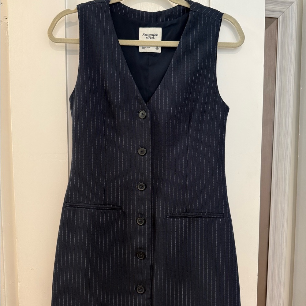 Abercrombie & Fitch Blue Sheath Dress Sleeveless V-Neck Work